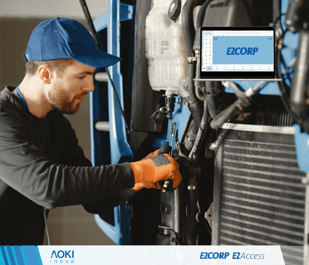 Gestão de Serviços do E2Corp, você estrutura ordens de serviço técnicas com apontamentos de hora, materiais, escopo e faturamento recorrente ou por projeto.